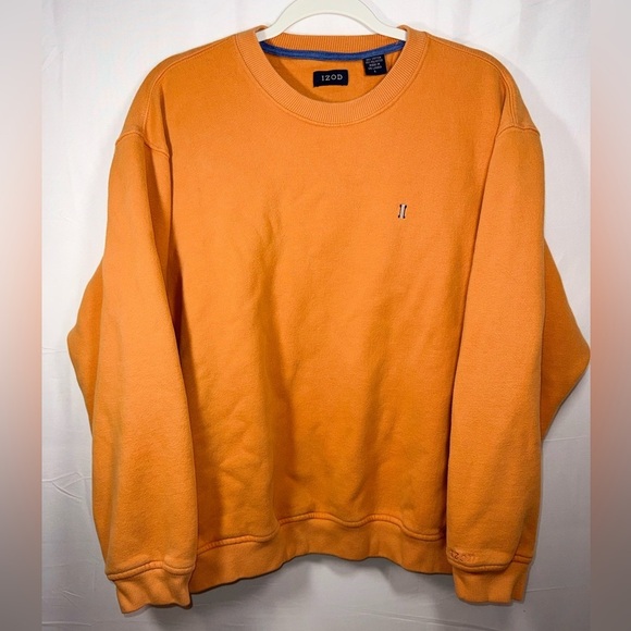 Izod Other - Izod Men’s Orange Crewneck Long Sleeve Sweatshirt Pullover With Logo Size Large